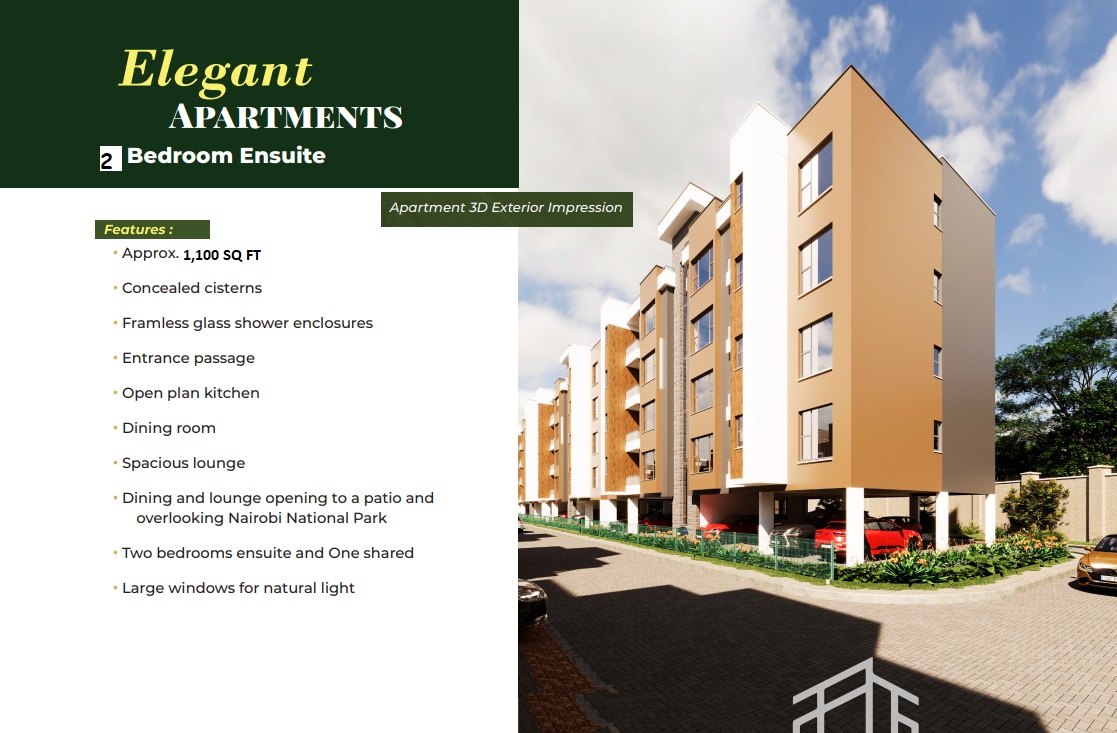 Modern Comfort with Scenic Views; Two -Bedroom Apartments at National Park Villas – Mlolongo 